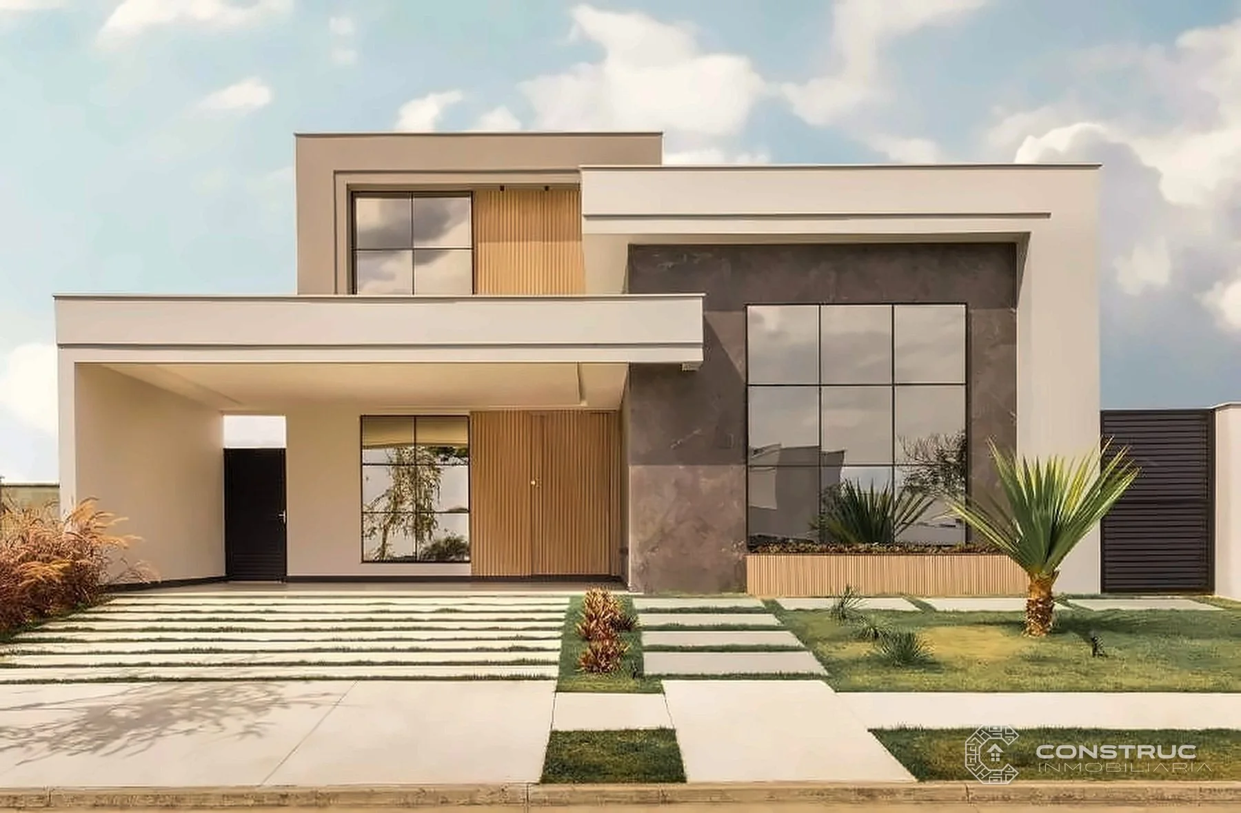 Proyección de la fachada de la casa modelo de Las Palmas Campestre
